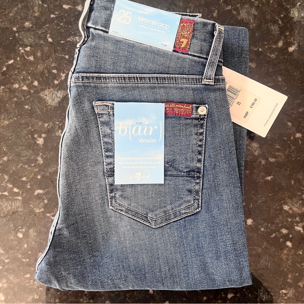 NWT 7 For All Mankind Kimmie Crop b(air) Jeans size25